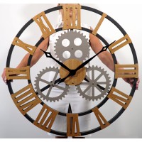 Dizajnové nástenné hodiny Industrial 2. z229-1a1d 80 cm, šedá